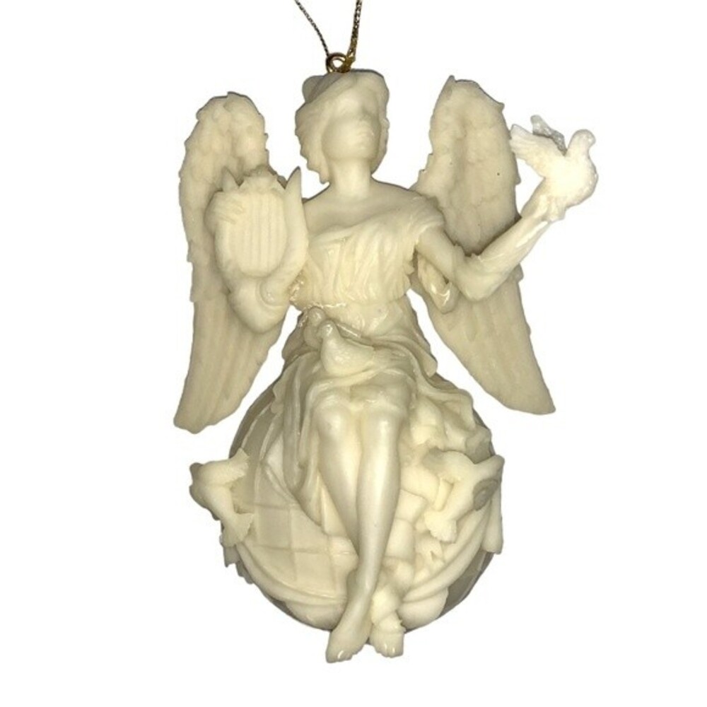 Vintage Angel Season of Peace Mark Klaus White 3D Christmas Holiday Ornament HSN